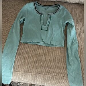 Urban outfitters ribbed long sleeve crop top